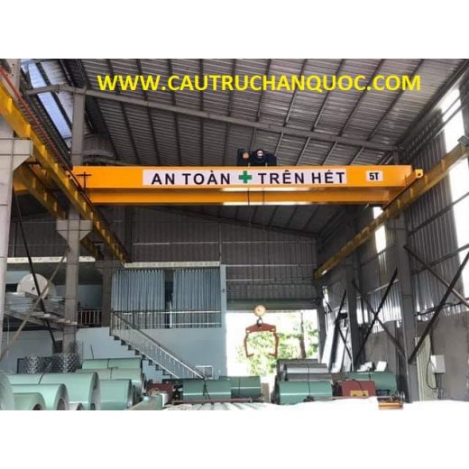Cầu trục 5 tấn hàn quốc 2 dầm đôi khẩu độ nhà xưởng 10m